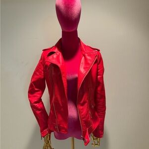 ♥️Azalea wang red vegan leather moto jacket♥️